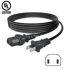 6.6ft UL 2-Prong AC Power Cord For Atlantic Technology Audio Powered Subwoofer