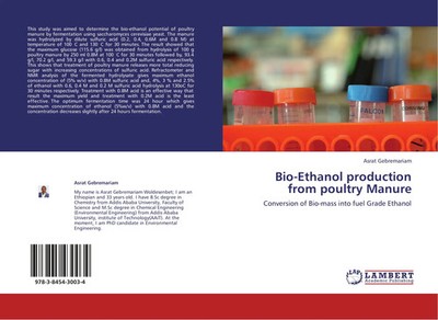 Asrat Gebremariam | Bio-Ethanol production from poultry Manure | Taschenbuch