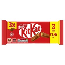 Kit Kat 4 Finger Milk Chocolate Bar 3 Pack 124g PMP - from Giant Bradley's Sweet