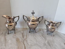 Middletown Plate Co. antique Triple silverplate vase vessel Marked 900 Set Of 3 
