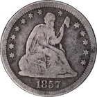 1857 25c Seated Liberty Quarter ~ Good Details