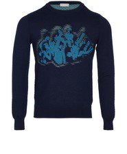 Christian Dior Graphic Jumper Mens S Navy Wool