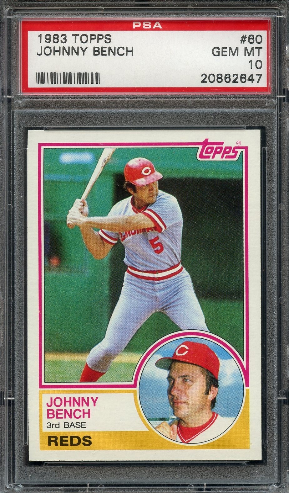 1983 Topps #60 Johnny Bench PSA 10 HOF Cincinnati Reds 2647