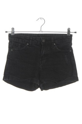 BERSHKA Jeansshorts Damen Kurze Hose Gr. DE 34 hellgrau Casual-Look