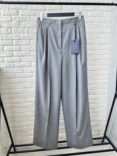 PRADA Milano NWT! Gray 100% Lana Wool Wide Trousers Pants Women's Size 42