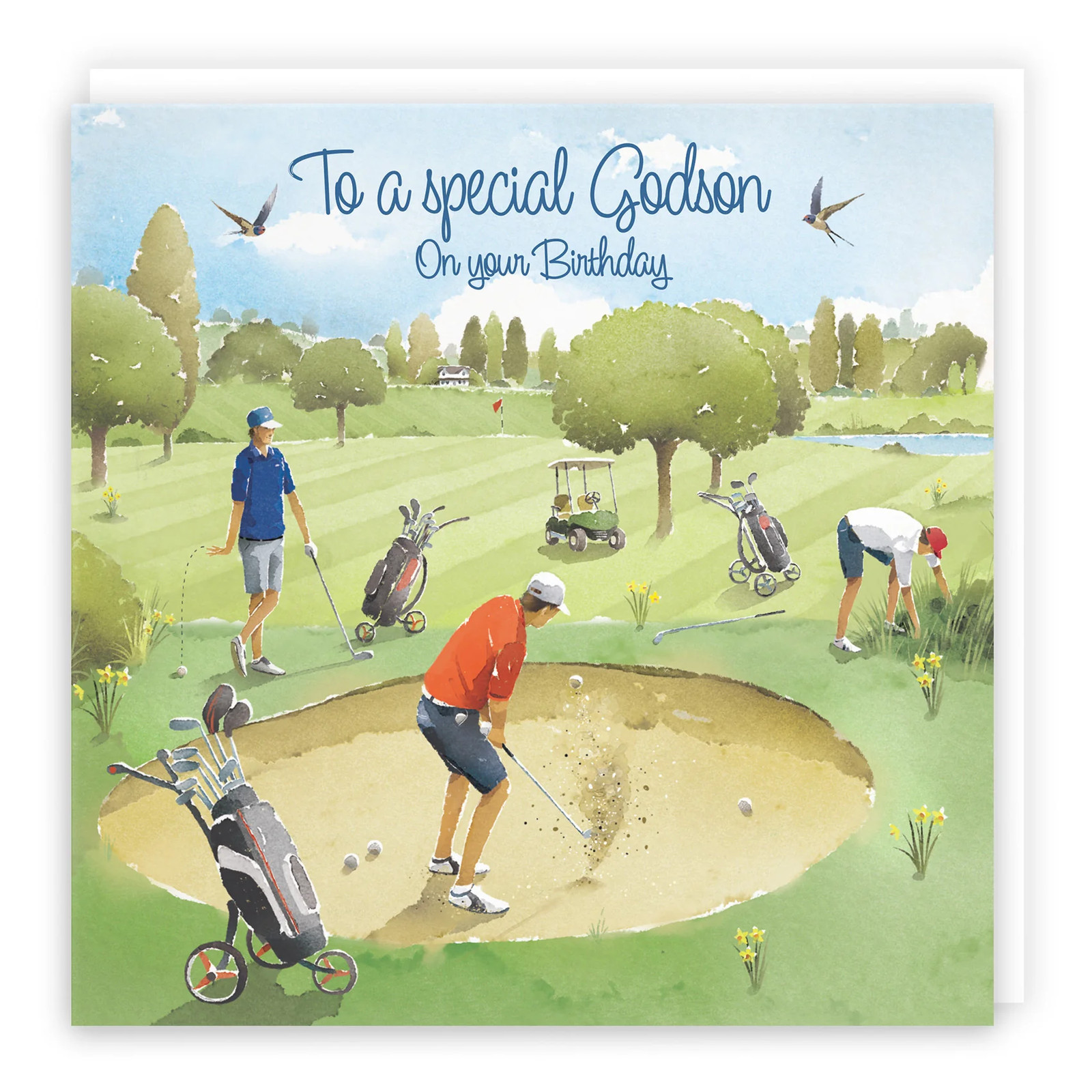 Godson Golfing Birthday Card Golf Bunker Milo's Gallery