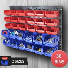 30 Bin Small Parts Organizer Garage Storage Wall Mounted Screws Bolts Nuts Boxes