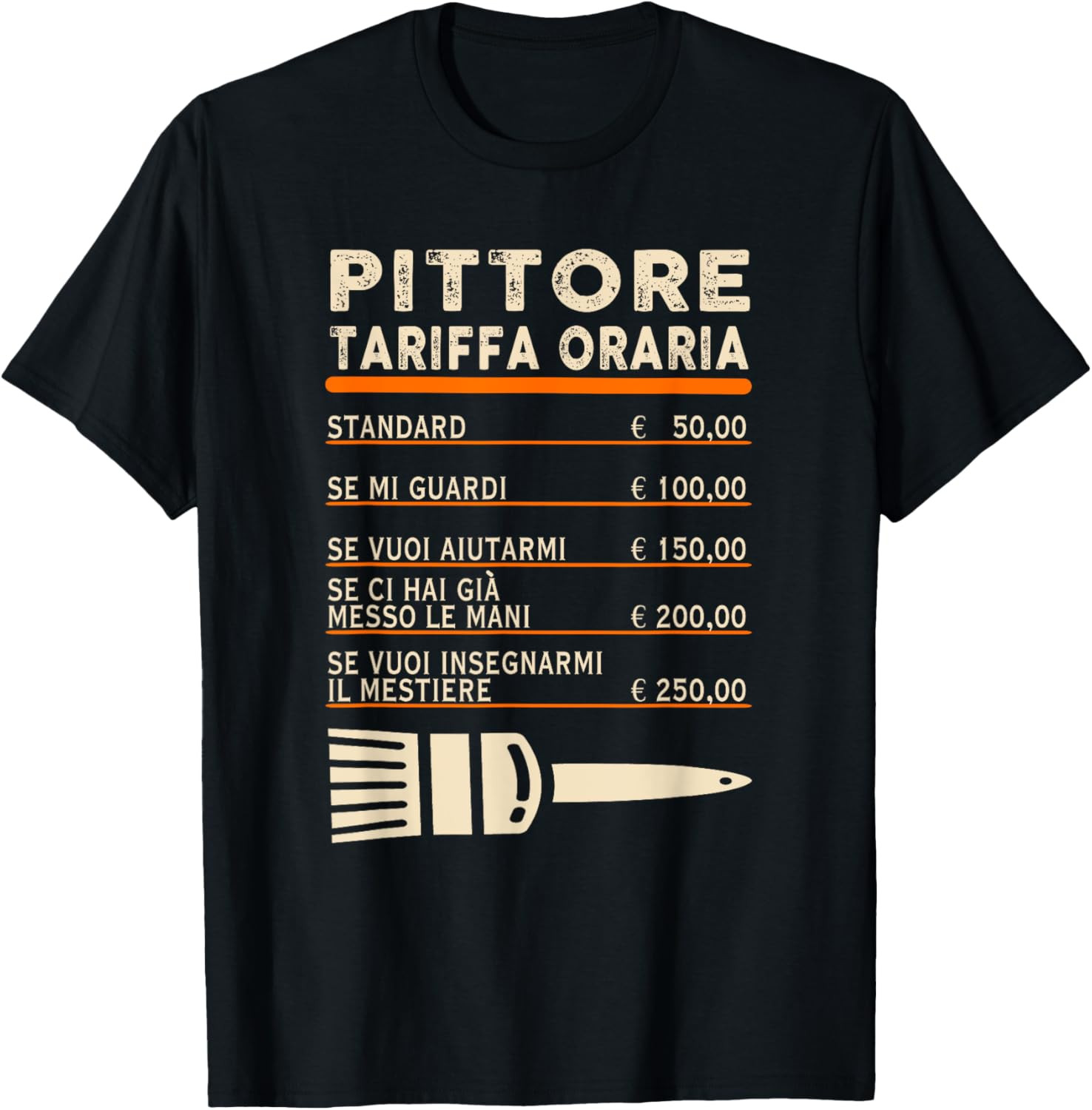 Maglietta Imbianchino Divertente Tariffa Oraria - Regalo Pittore Edile - 3