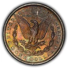 1887 $1 Morgan Silver Dollar - Neon Rainbow Toning - UNC - SKU-D7714