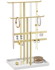 pickpiff Jewelry Stand Holder Organizer: 14.5" Sturdy 14.5" Height, Gold