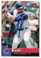MARK DEROSA SIGNED AUTO'D 2007 FLEER CARD #7 CHICAGO CUBS BRAVES RANGERS
