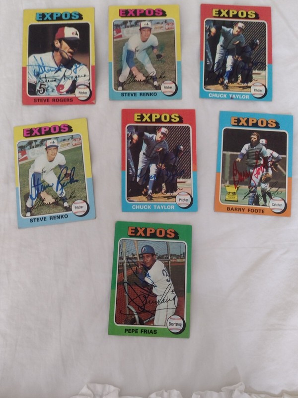 Autograph Baseball Topps Montreal Expos 7 1975 Cards Steve Renko Rogers Frias