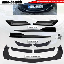Glossy Black Front Bumper Lip Splitter Lower Spoiler Body Kit For Volkswagen