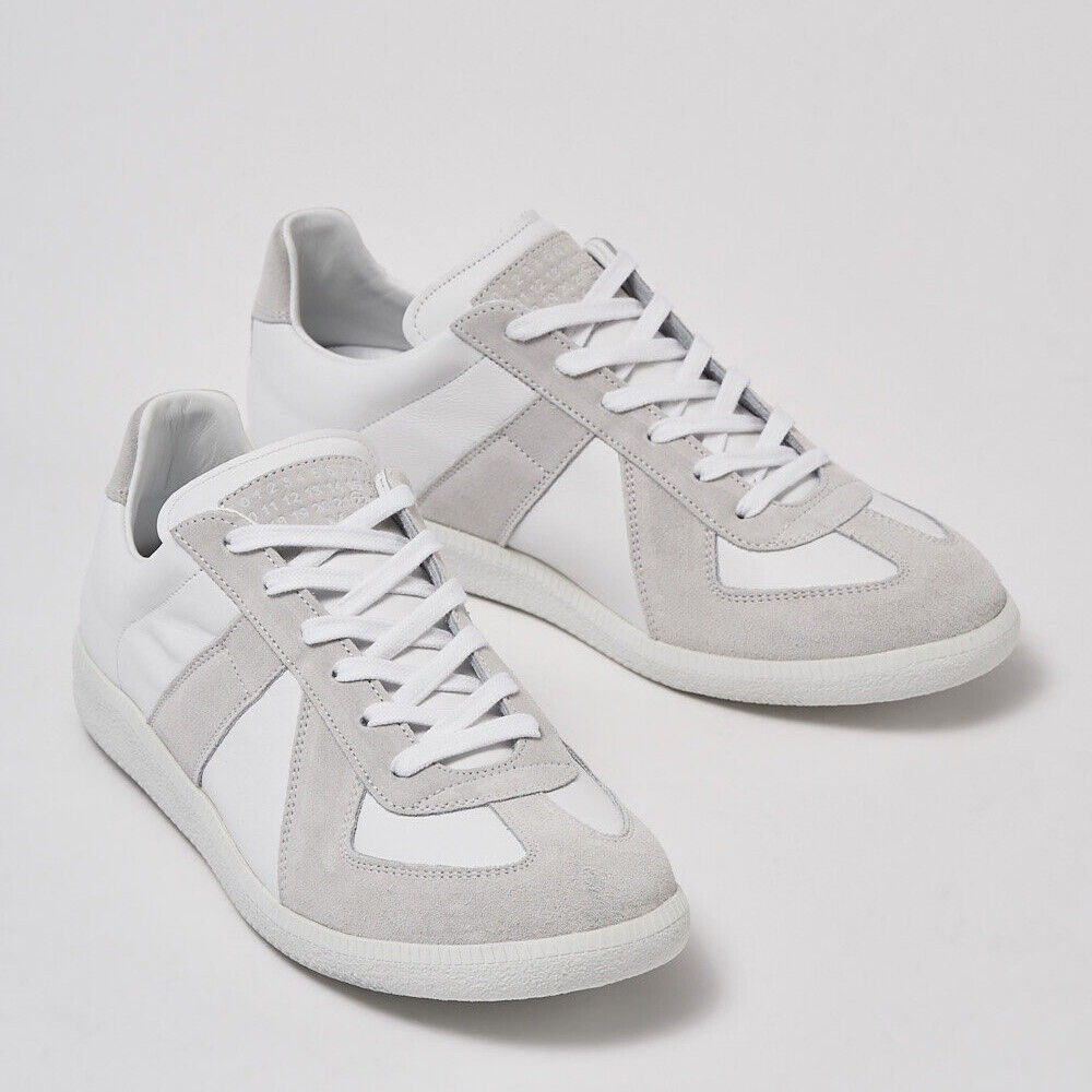 Pre-owned Maison Margiela Maison Martin Margiela White Gray Gat German Army Trainer Replica Sneakers