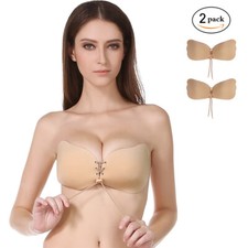 Invisible Adhesive Strapless Bra 2 Mixed-Pack Sticky Push Up Silicone Bra