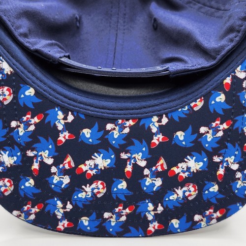 Sonic The Hedge Hog Sega Kids Baseball Style Snap Back Hat Navy Blue Visor Print - Picture 13 of 15
