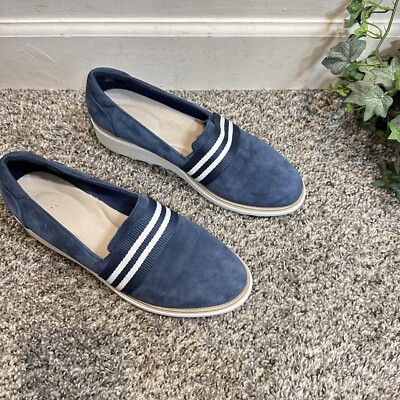 Suede The Bay Clark Shoes Clarks Navy Blue Sharon Bay Suede