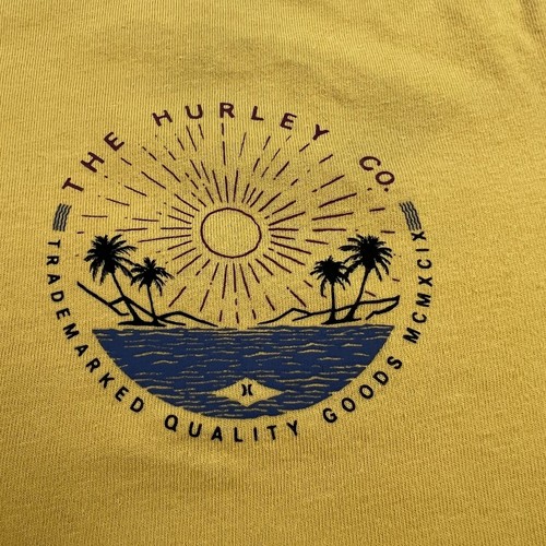 Hurley Men's Circle Beach Logo Short Sleeve Crewneck Tee T-Shirt Small Yellow - Bild 3 von 9