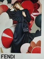 FANDI BAG Lady Designer Fashion Handbag Purse Print Ad/ BLACK