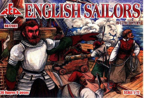 English Sailors, 16-17 Century Figures Plastic scale 1/72 Red Box 72081 - Picture 1 of 8
