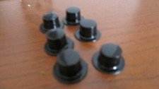 DOLLHOUSE MINIATURES Lot of 6 BLACK TOP HATS