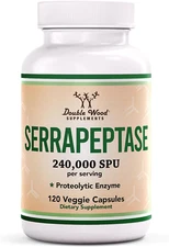 Serrapeptase 240,000 SPU Max Potency (120 Veggie Capsules) Proteolytic Enzyme fo