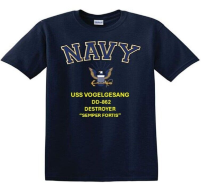 USS VOGELGESANG DD-862* DESTROYER*EAGLE SHIRT*NAVY OFFICIALLY