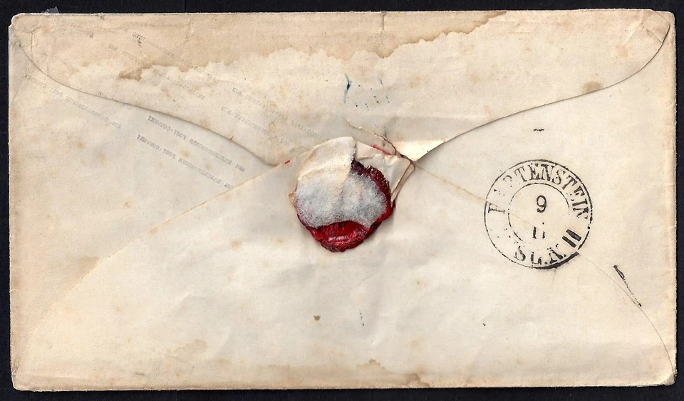 GERMAN 1851 PRUSSIA ONE GROCHEN POSTAL COVER PRINTED IN ERROR ON THE INSIDE WITH - Image 2 of 4