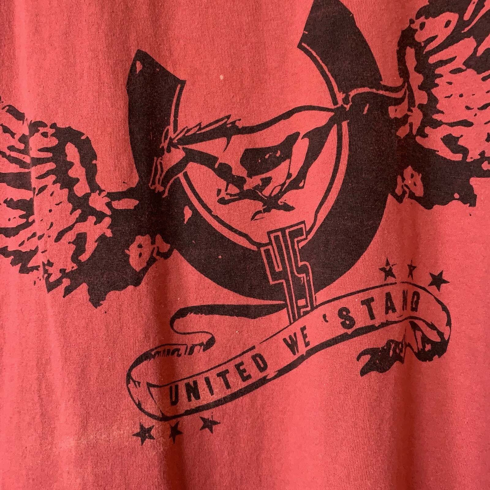 Ford Mustang Pony Ferro di Cavallo Grahics 45 United We Stand XL Rosso Nero Grafica