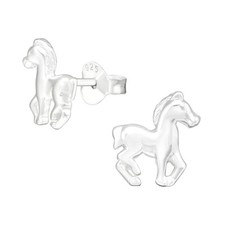 Kinder Ohrstecker  PFERD PFERDE echtes 925 Silber gold Mädchen Ohrringe Geschenk