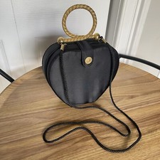 Vintage Golden Handle Purse Bag By Sasha Black Gold