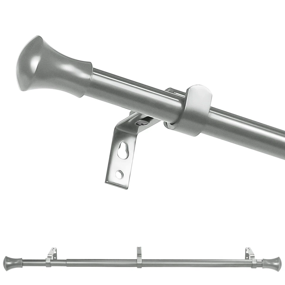 5/8" Adjustable Curtain Rod, Domed Flared Finial, 28"-48"/48"-84"/84"-120" - Image 4 of 4