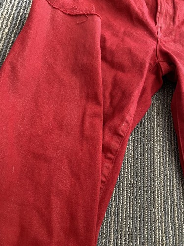 Good American Womens Red Waist Crop Waxed Denim Size 2/26 - Picture 2 of 12