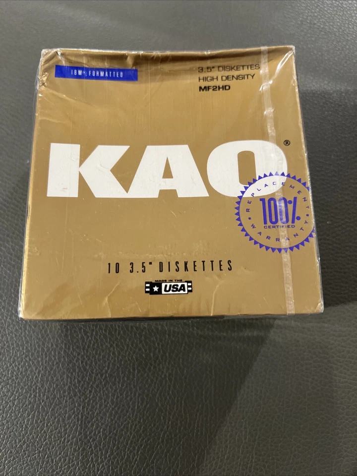 NUEVO/SELLADO 1PK DE 10 DISQUETES KAO 3.5" ALTA DENSIDAD MF2HD IBM FORMATEADO Foto 2 de 4