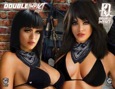 Double Impact #1 Preview Piper Rudich Connecting Cover Set (A) Black Ops LTD 200