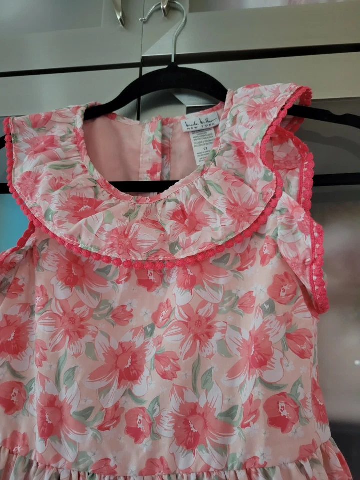 Girls Nicole Miller Dress Pink Flower  Size 12 sleeveless Spring Summer  - Image 3 of 3