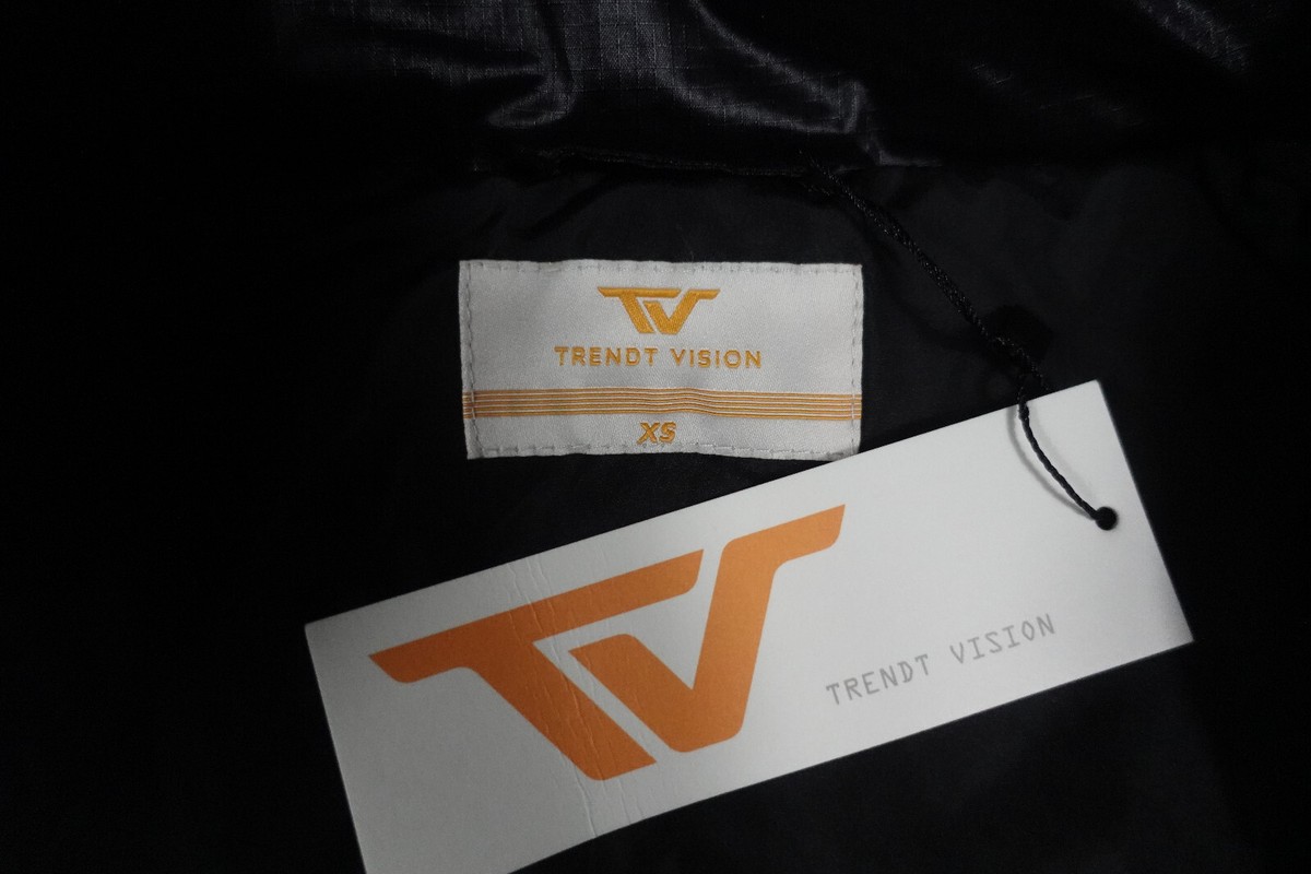 Trendt Vision Jacket Puffer Black Down Bomber Boxy RARE NWT XS M