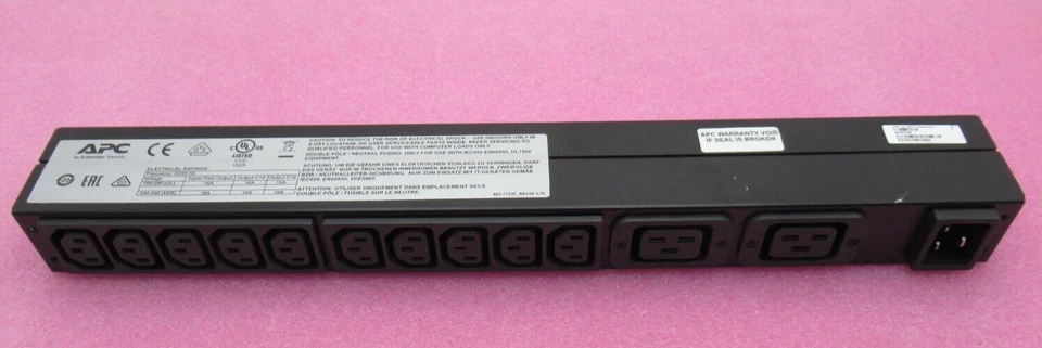 APC AP9559 Horizontal Rack Power Distribution Unit (10)C13 (2)C19 1U Rackmount - Image 4 of 4