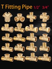 BSP 1/2" 3/4" Male Female Male Thread Brass T Union Tee Fitting Pipe