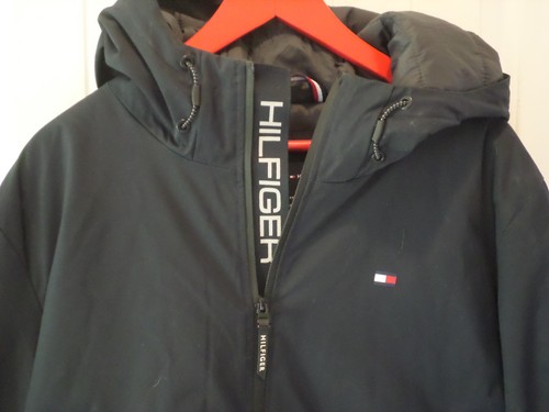 Tommy Hilfiger Navy Performance Jacket Hooded Coat Water Wind Resistant Men's L - Picture 2 of 3