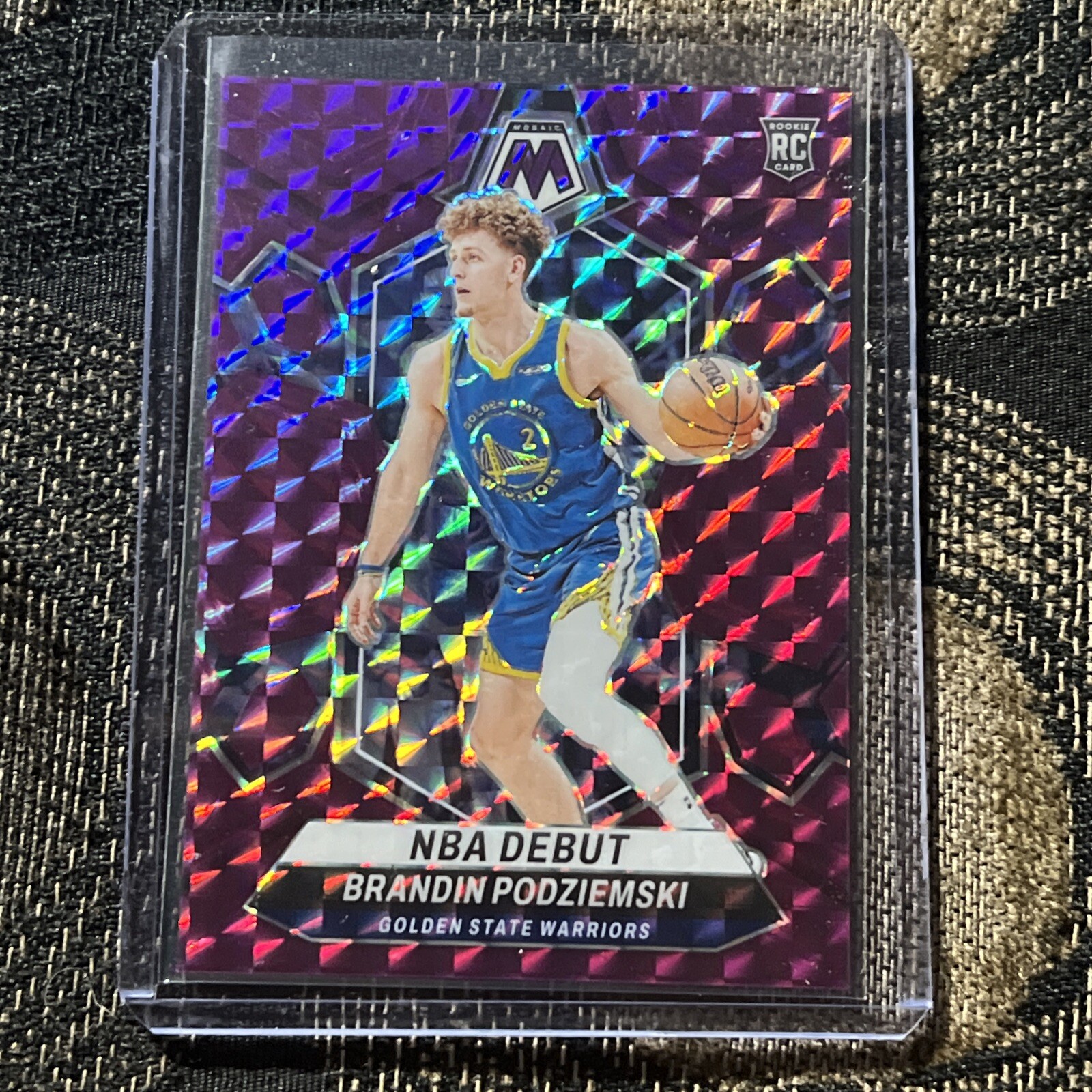 Brandin Podziemski 2023-24 Panini Mosaic 81/99 NBA Debut Mosaic Purple RC #266