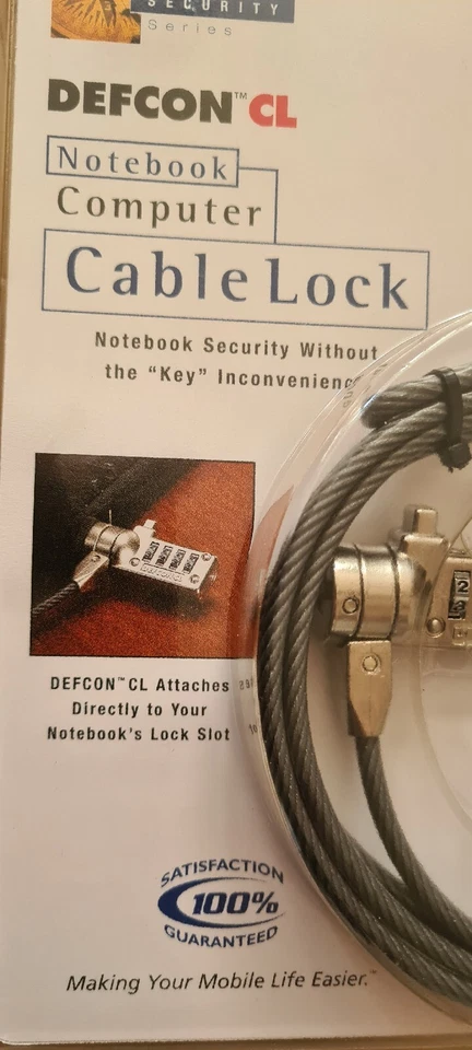 Kabelschloss Notebook Schloss DEFCON CL Notebook Cable Lock - NEU OVP - Bild 2 von 4