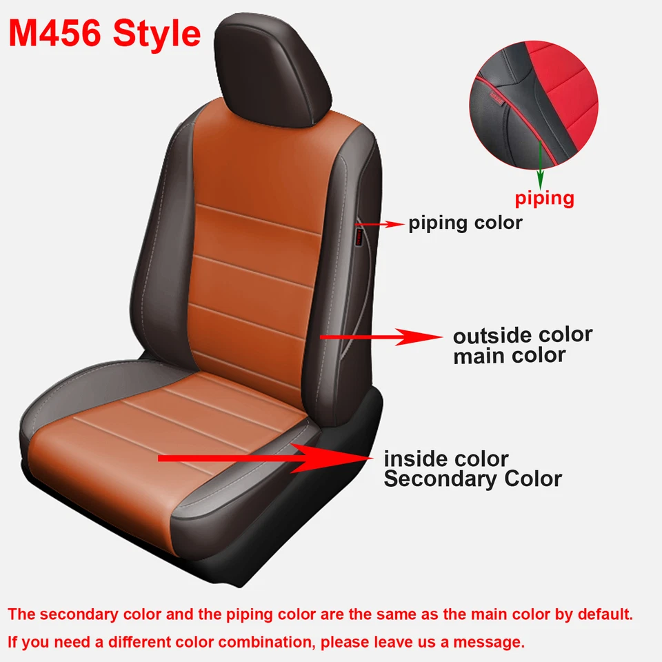 EKR Custom Fit 2001-2004 Toyota Tacoma Crew Cab Seat Cover Full Set Faux Leather Foto 4 de 4
