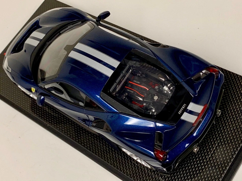 1/18 MR Collection Ferrari 488 Pista TDF Blue / Silver Stripe  #01 of 49  FE025E - Image 4 of 4