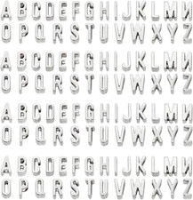 Alloy Metal A-Z Alphabet Slide Letter Charms Small Spacer Beads for DIY Craft Br