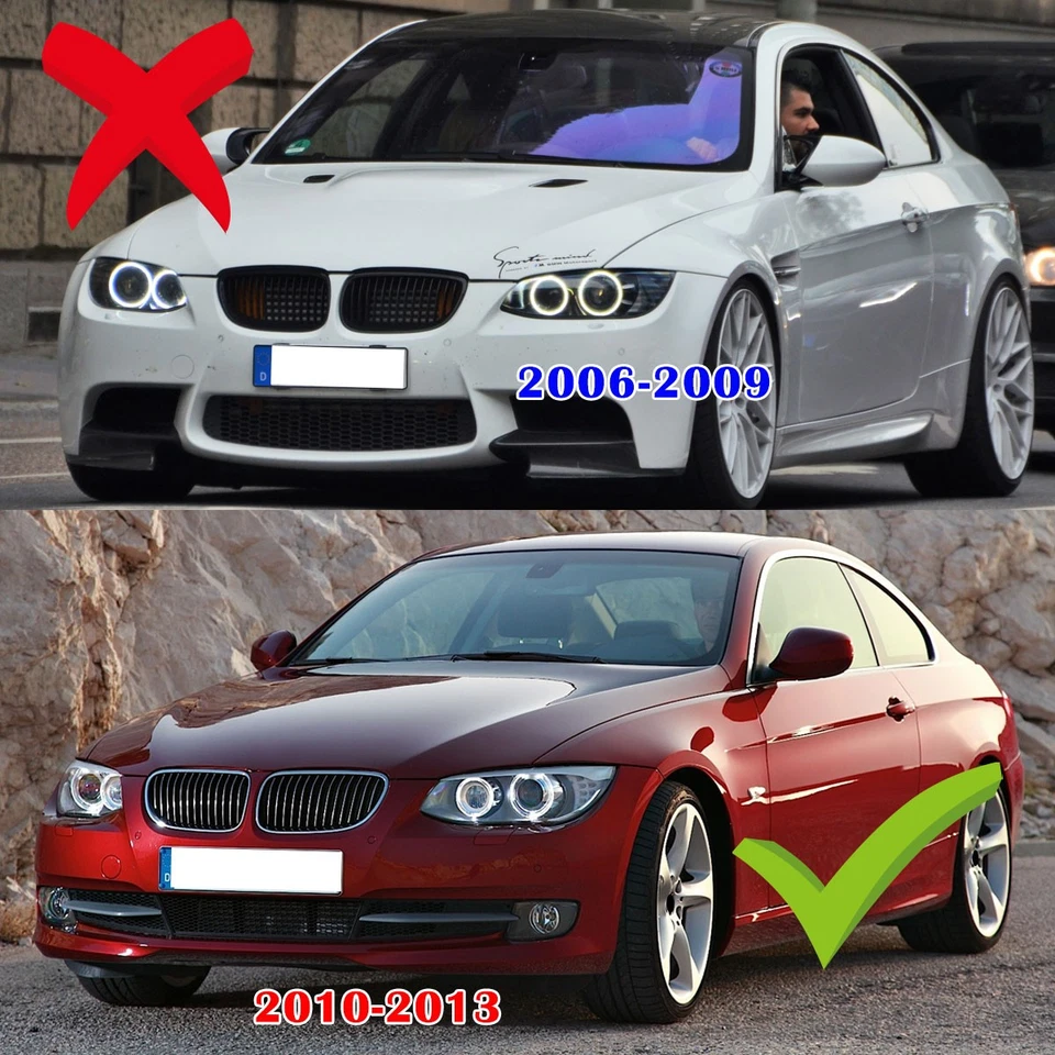 For BMW E92 E93 LCI 2010-2013 328i 335i Coupe Gloss Black Front Kidney Grilles Foto 4 de 4