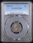 1867/67 PCGS VG10 Indian Head Cent