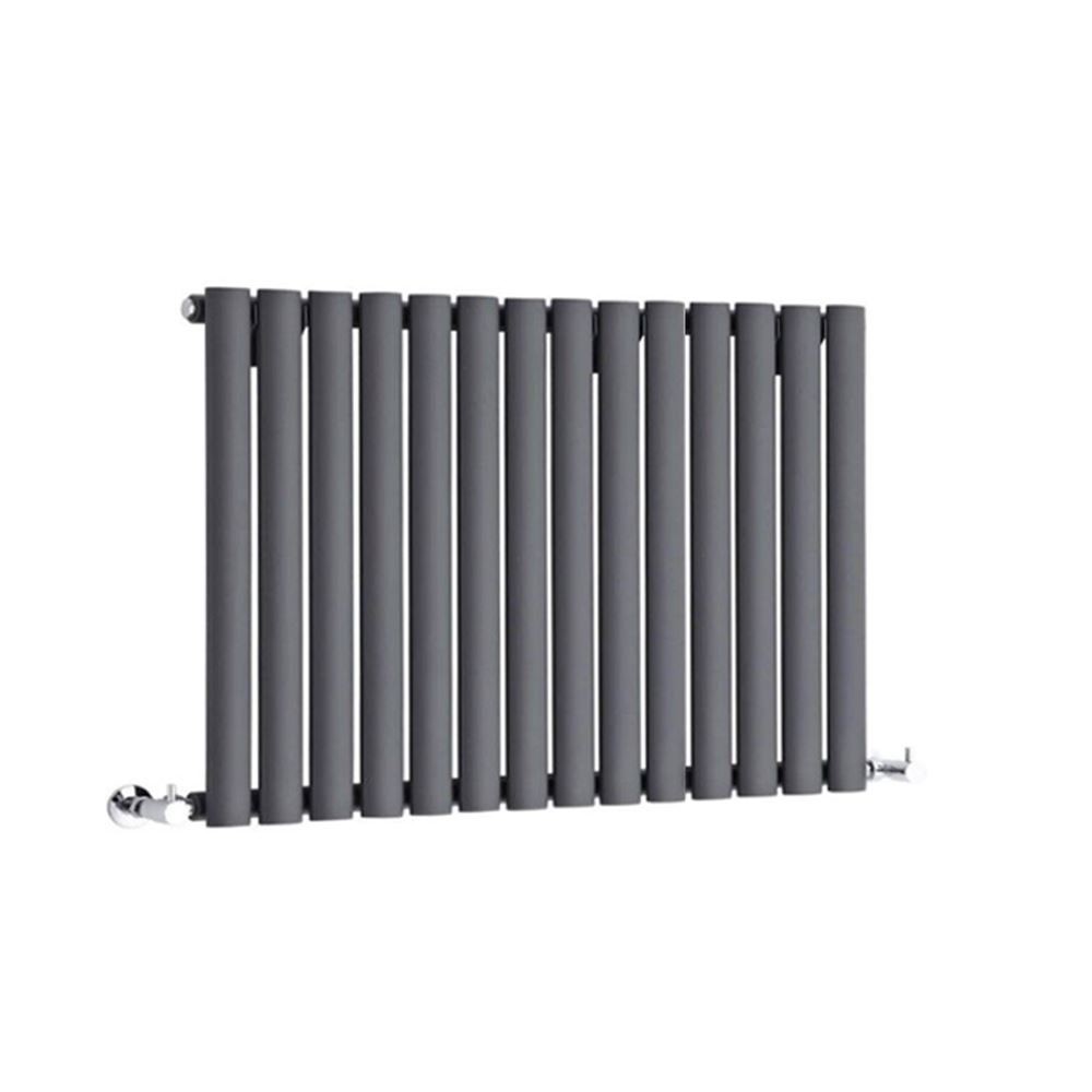 Oval Tube Designer Radiator Anthracite Horizontal 960mm(w) x 500mm(h) Queen