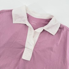 Everlane Rugby Shirt Pink Collare Organic Cotton Short Sleeve Women Medium Dress