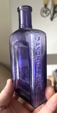 NICE AMETHYST F.W. FITCH'S IDEAL DANDRUFF CURE BOTTLE BOONE, IA 1890'S ERA L@@K